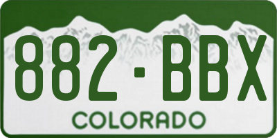 CO license plate 882BBX