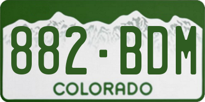 CO license plate 882BDM