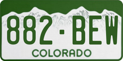 CO license plate 882BEW