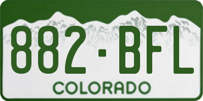 CO license plate 882BFL