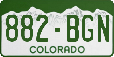 CO license plate 882BGN