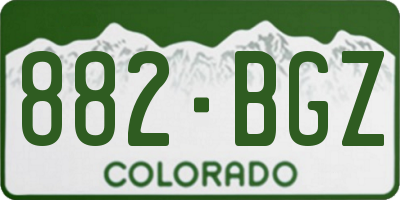 CO license plate 882BGZ