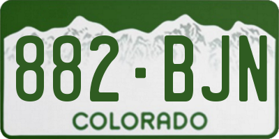 CO license plate 882BJN