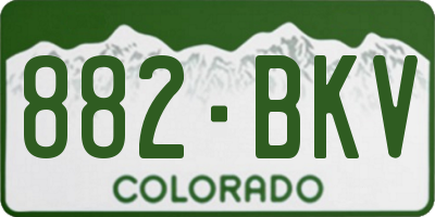 CO license plate 882BKV