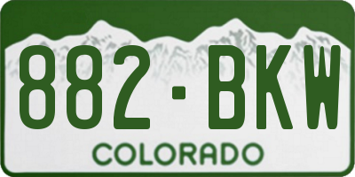 CO license plate 882BKW