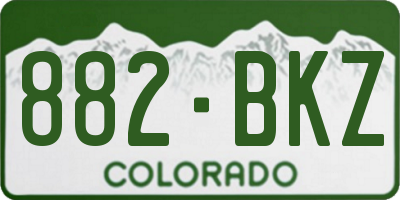 CO license plate 882BKZ