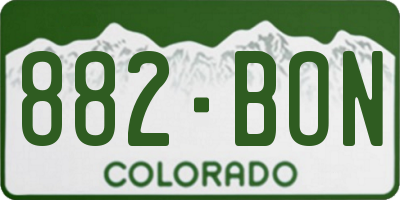 CO license plate 882BON