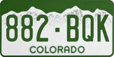 CO license plate 882BQK