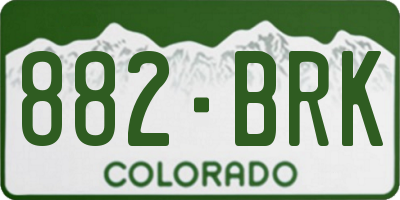 CO license plate 882BRK