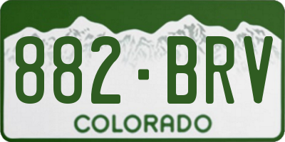 CO license plate 882BRV