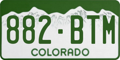 CO license plate 882BTM