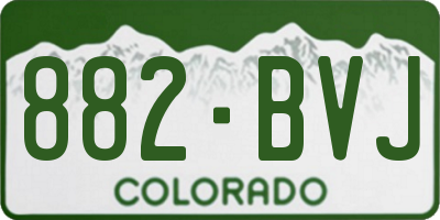 CO license plate 882BVJ