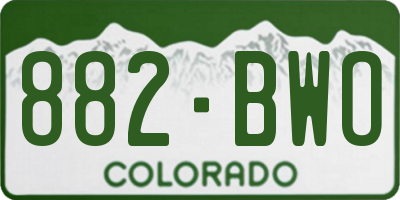 CO license plate 882BWO