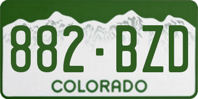 CO license plate 882BZD