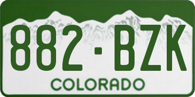 CO license plate 882BZK