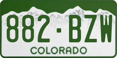 CO license plate 882BZW