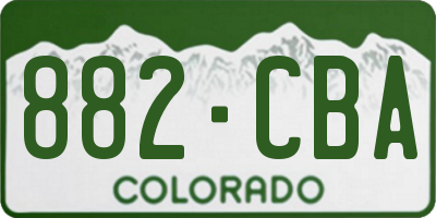 CO license plate 882CBA