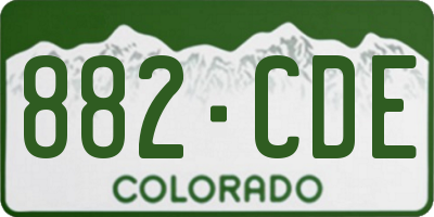 CO license plate 882CDE