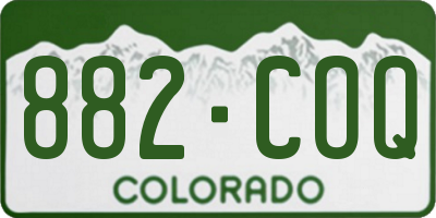 CO license plate 882COQ