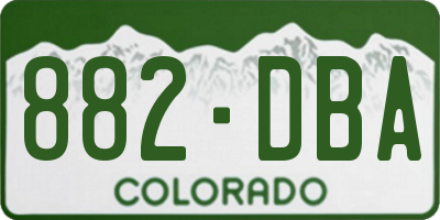 CO license plate 882DBA