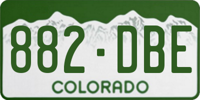 CO license plate 882DBE