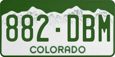 CO license plate 882DBM