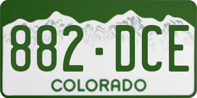 CO license plate 882DCE