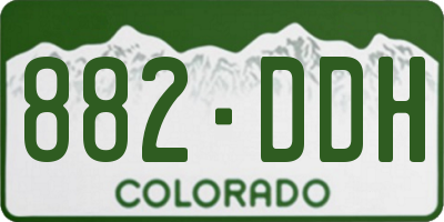 CO license plate 882DDH