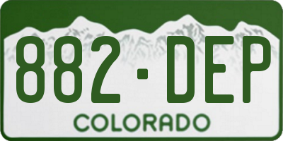 CO license plate 882DEP
