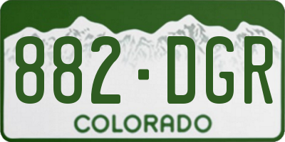 CO license plate 882DGR