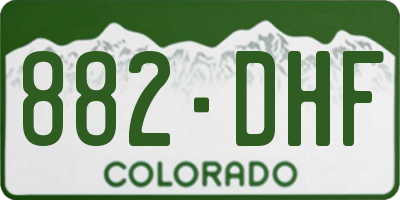 CO license plate 882DHF