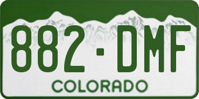 CO license plate 882DMF