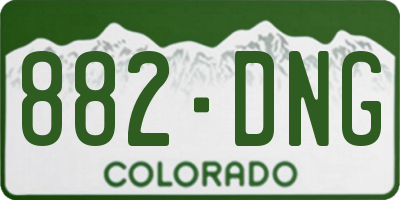 CO license plate 882DNG