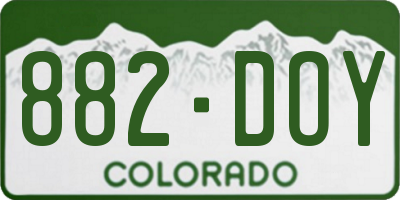 CO license plate 882DOY