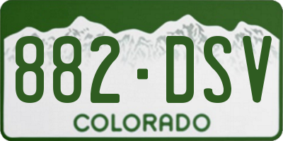 CO license plate 882DSV