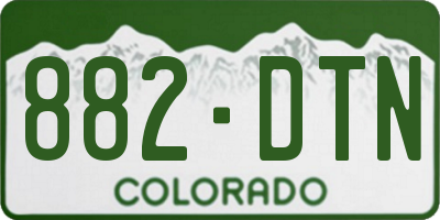 CO license plate 882DTN