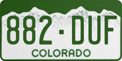 CO license plate 882DUF