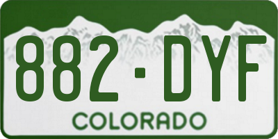 CO license plate 882DYF