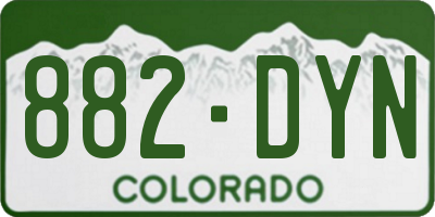 CO license plate 882DYN