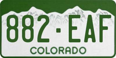 CO license plate 882EAF