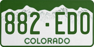 CO license plate 882EDO