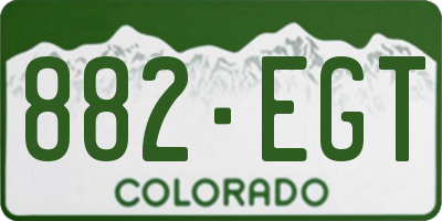 CO license plate 882EGT
