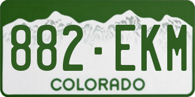 CO license plate 882EKM