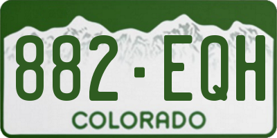 CO license plate 882EQH