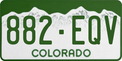 CO license plate 882EQV