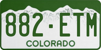 CO license plate 882ETM