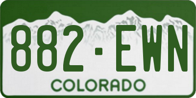 CO license plate 882EWN