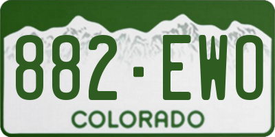 CO license plate 882EWO