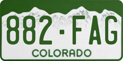 CO license plate 882FAG