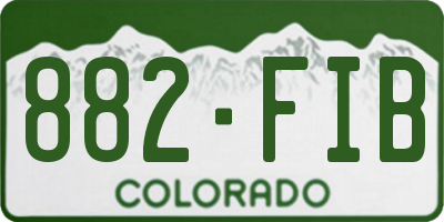 CO license plate 882FIB